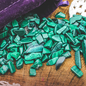 Granulé Cristal Vert, Gemme Malachite, Malachite Roulée | Witchiz