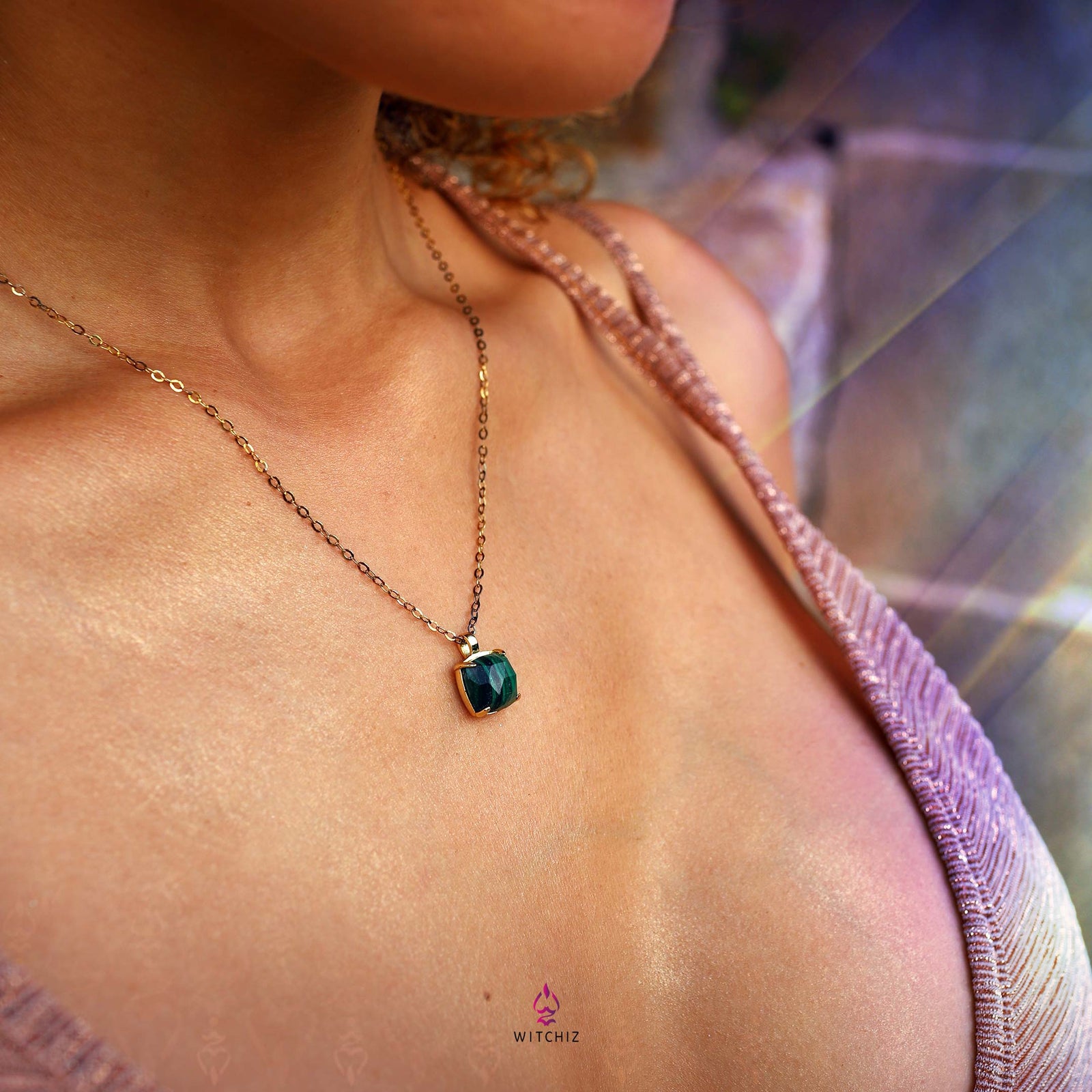 Malachite Vertus, Collier Malachite, Bijoux Malachite |Witchiz