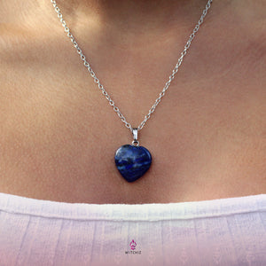 Pendentif Lapis Lazuli, Chaine Lapis Lazuli, Collier Coeur Lapis Lazuli | Witchiz