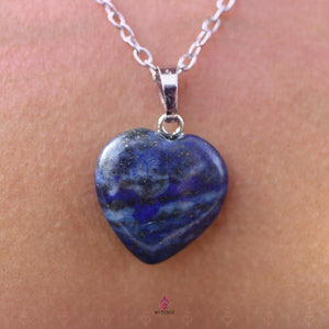 Lapis Lazuli Coeur, Prix Pendentif Lapis Lazuli, Collier Acier Inoxydable | Witchiz