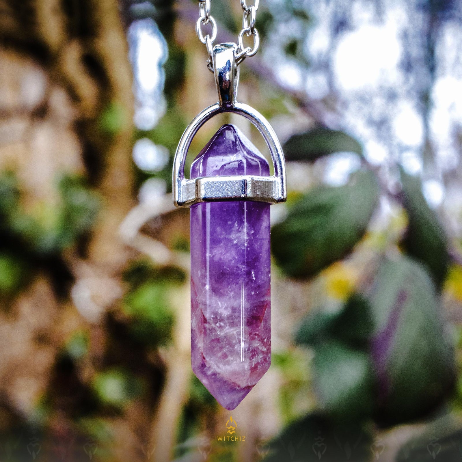 Talisman Améthyste, Collier Talisman Pierre, Collier Talisman Amethyste | Witchiz