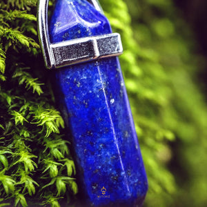 Collier Colonne en Lapis Lazuli, Pendentif Lapis Lazuli, Pendentif Lapis Lazuli Pointe | Witchiz