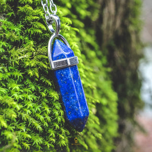 Pendentif Pierre Naturelle, Lapis lazuli en Pendentif, Pendentif Pointe Lapis Lazuli | Witchiz